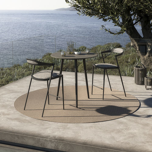 现代风格高脚桌 - STYLETTO - Royal Botania - 柚木 / 陶瓷 / 铝座桌脚