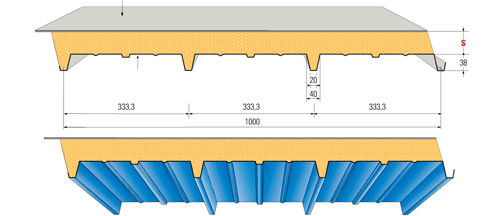 屋顶夹芯板 - MONOROOF® TPO - Metecno Bausysteme GmbH  - 金属表面