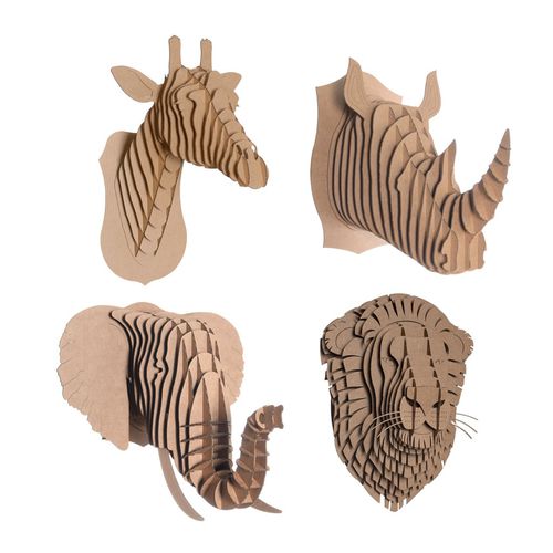 硬纸板雕塑 - AFRICAN SAFARI ANIMAL SET - cardboard safari - 墙面