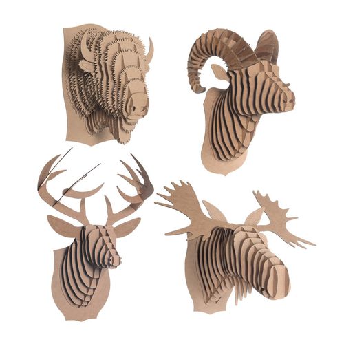 硬纸板雕塑 - NORTH AMERICAN ANIMALS SET - cardboard safari - 墙面