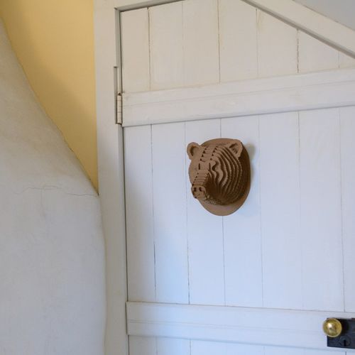 硬纸板雕塑 - STEWART BEAR HEAD - cardboard safari - 墙面