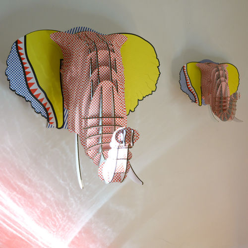 硬纸板雕塑 - POP! PATTERN ANIMAL HEADS - cardboard safari - 墙面