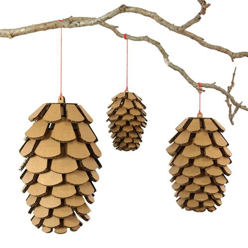 硬纸板雕塑 - PINE CONE SETS - cardboard safari - 户外