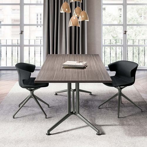 现代风格餐桌 - TWO - Quadrifoglio Sistemi d'Arredo - 三聚氰胺 / 铝座桌脚 / 长方形