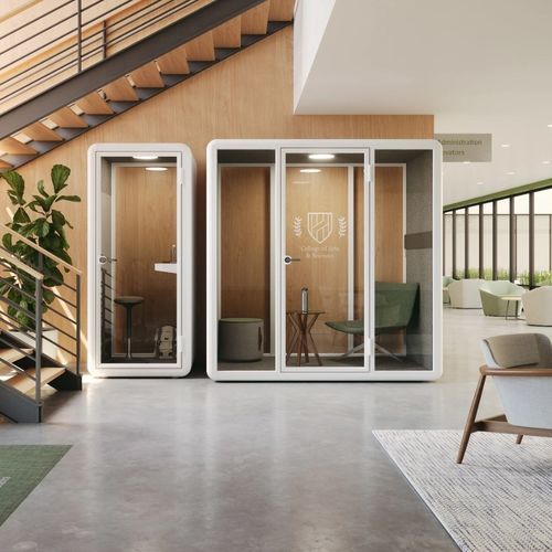 站坐式办公桌POD - KIMBALL Office - 带LED照明设备 / 布料 / 玻璃