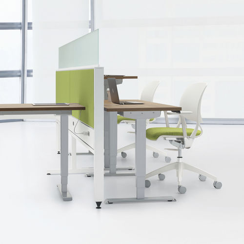 台式办公室隔板 - INTELLI BEAM™ - GLOBAL totaloffice - 玻璃 / 可调节