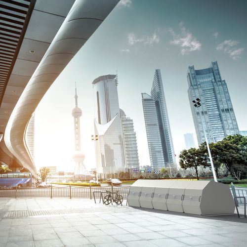 钢自行车停放处 - Radbox - ERLAU - 公共空间 / 用于城市