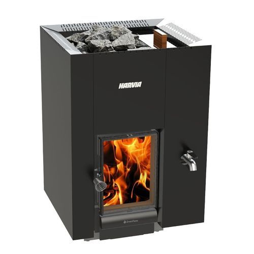 木材桑拿加热器 - Linear 22 GreenFlame - HARVIA - 10 kW...20 kW / 落地式 / 钢