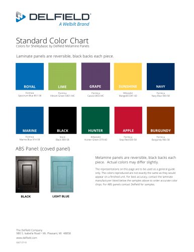 Standard Color Chart