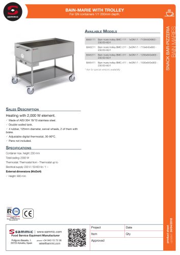 Bain-marie with trolley