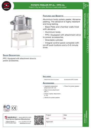 POTATO PEELER PP-6+ / PPC-6+