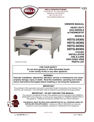 HEAVY DUTY GAS GRIDDLE w/THERMOSTAT