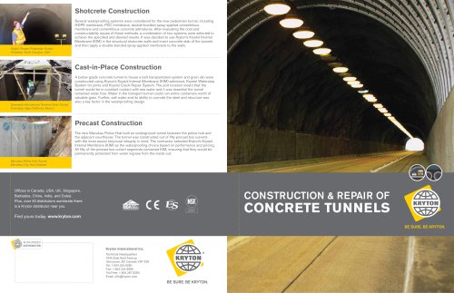 Construction and Repair of Concrete Tunnels