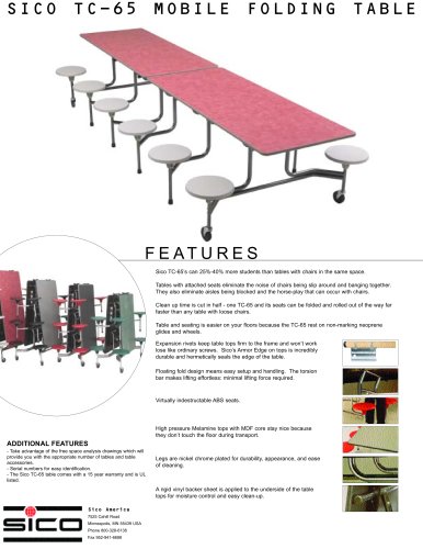 Communicator Mobile Folding Cafeteria Table 