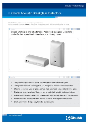 Shatterpro and Shatterpoint Acoustic Breakglass Detectors