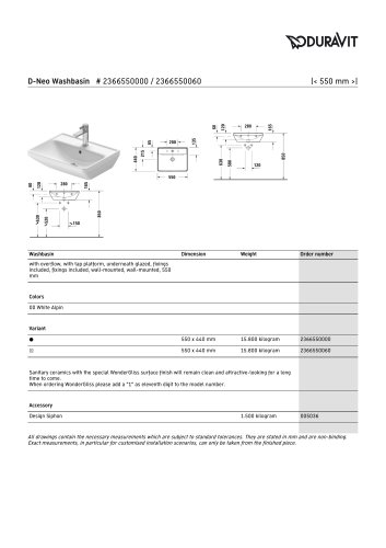 D-Neo Washbasin # 2366550000 / 2366550060