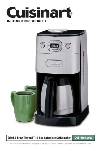 Grind & Brew Thermal? 10-Cup Automatic Coffeemaker DGB-650 Series