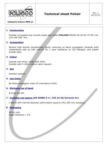 Technical sheet Poliair