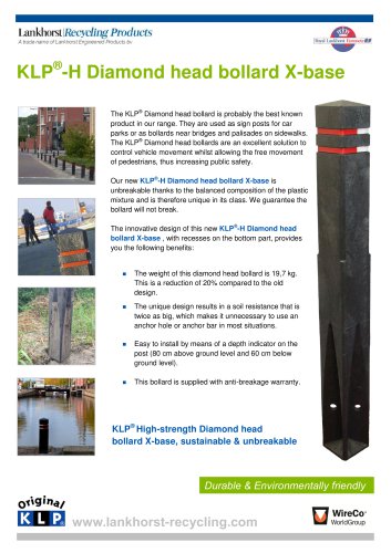KLP-H Diamond head bollard X-base