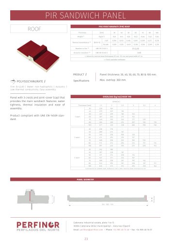 ROOF PIR SANDWICH PANEL