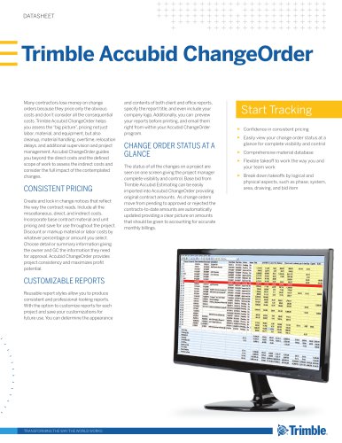 Trimble Accubid ChangeOrder