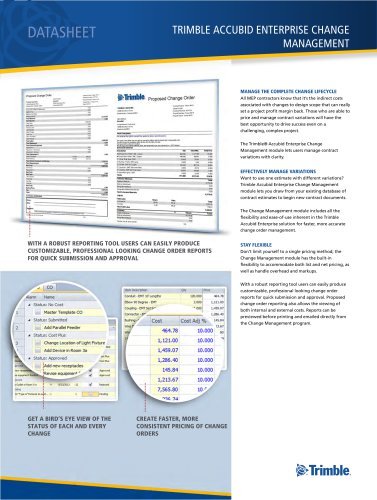 TRIMBLE ACCUBID ENTERPRISE CHANGE MANAGEMENT