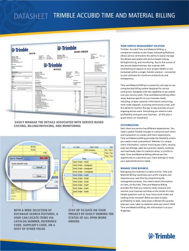 TRIMBLE ACCUBID TIME AND MATERIAL BILLING
