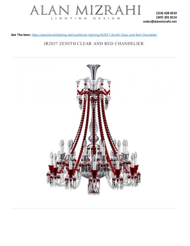 JR2037 ZENITH CLEAR AND RED CHANDELIER