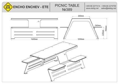 PICNIC TABLE  №389