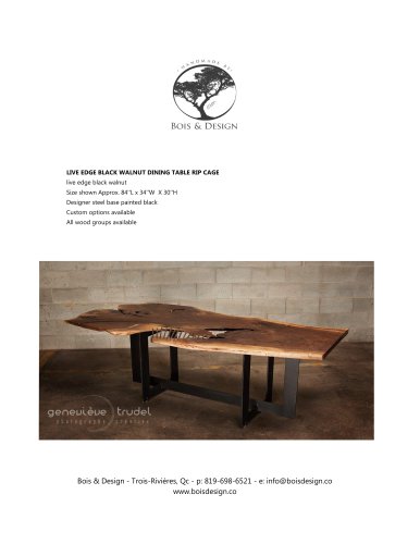 LIVE EDGE BLACK WALNUT DINING TABLE RIP CAGE
