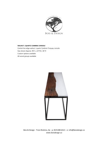 WALNUT / QUARTZ CAMBRIA CONSOLE