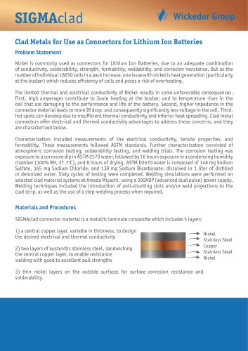SIGMAclad for Lithium Ion Batteries