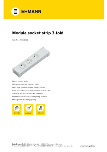 Module socket strip 3-fold