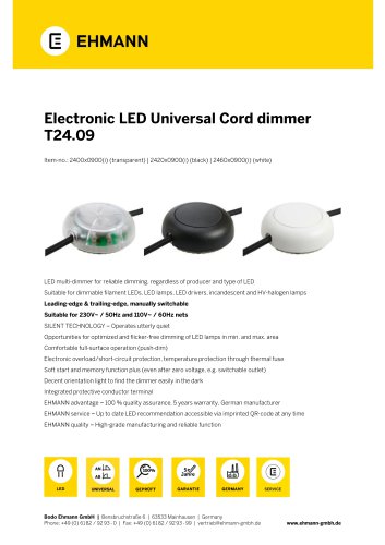 Universal LED cord dimmer T24.09