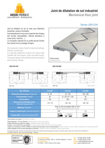 All metal floor expansion joints - JDH 6.04