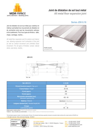 All metal floor expansion joints - JDH 6.16