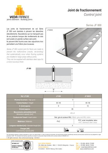 Control joints - JF 800