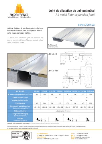 Seismic floor expansion joints - JDH 6.22