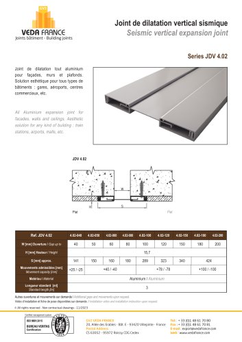 Seismic vertical expansion joint - JDV 4.02