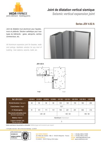 Seismic vertical expansion joint - JDV 4.02 A