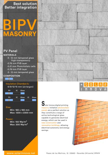 BIPV-Solar Photovoltaic Panels-Colors-Masonry