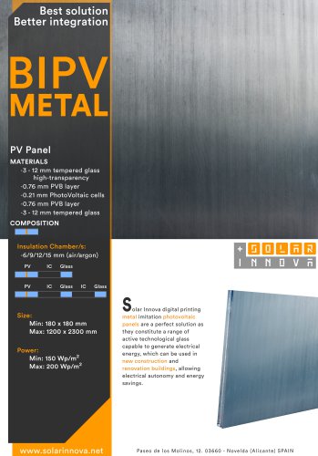 BIPV-Solar Photovoltaic Panels-Colors-Metals