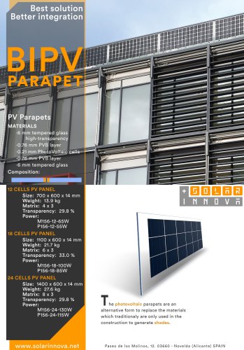 BIPV-Solar Photovoltaic Parapets