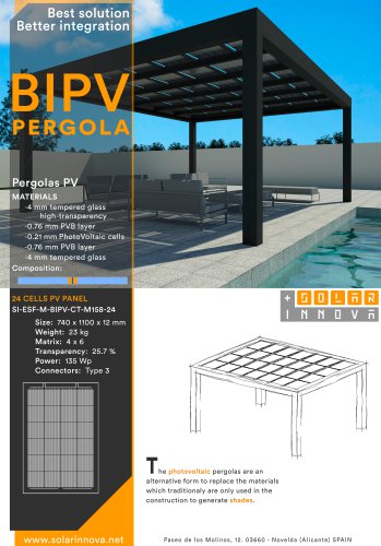 BIPV-Solar Photovoltaic Pergolas