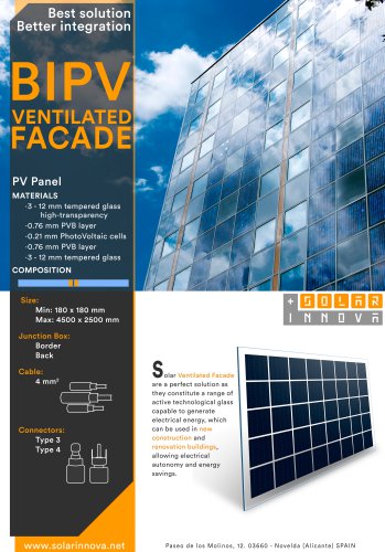 BIPV-Solar Photovoltaic Ventilated Facades