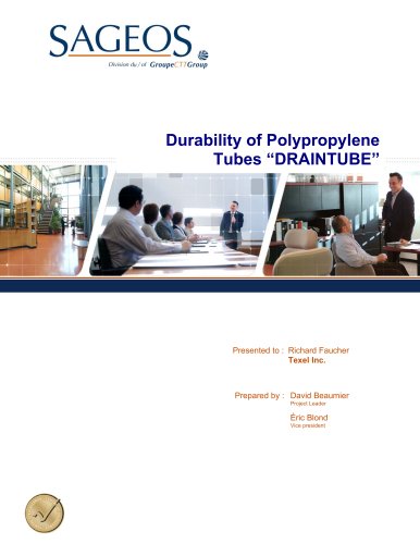 DURABILITY OF POLYPROPYLENE TUBES « DRAINTUBE ».