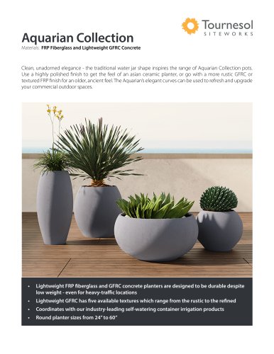 Aquarian Collection - FRP | GFRC Planters with distinctive Jar