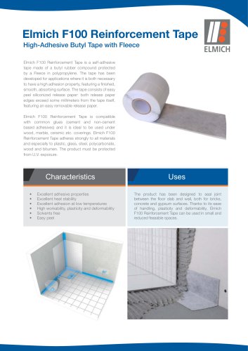 Elmich F100 Reinforcement Tape High-Adhesive Butyl Tape with Fleece