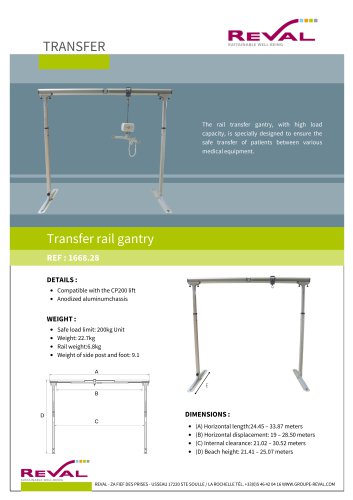 Transfer rail gantry