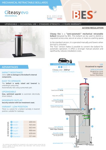 CITEASY EVO Mechanical retractable bollard